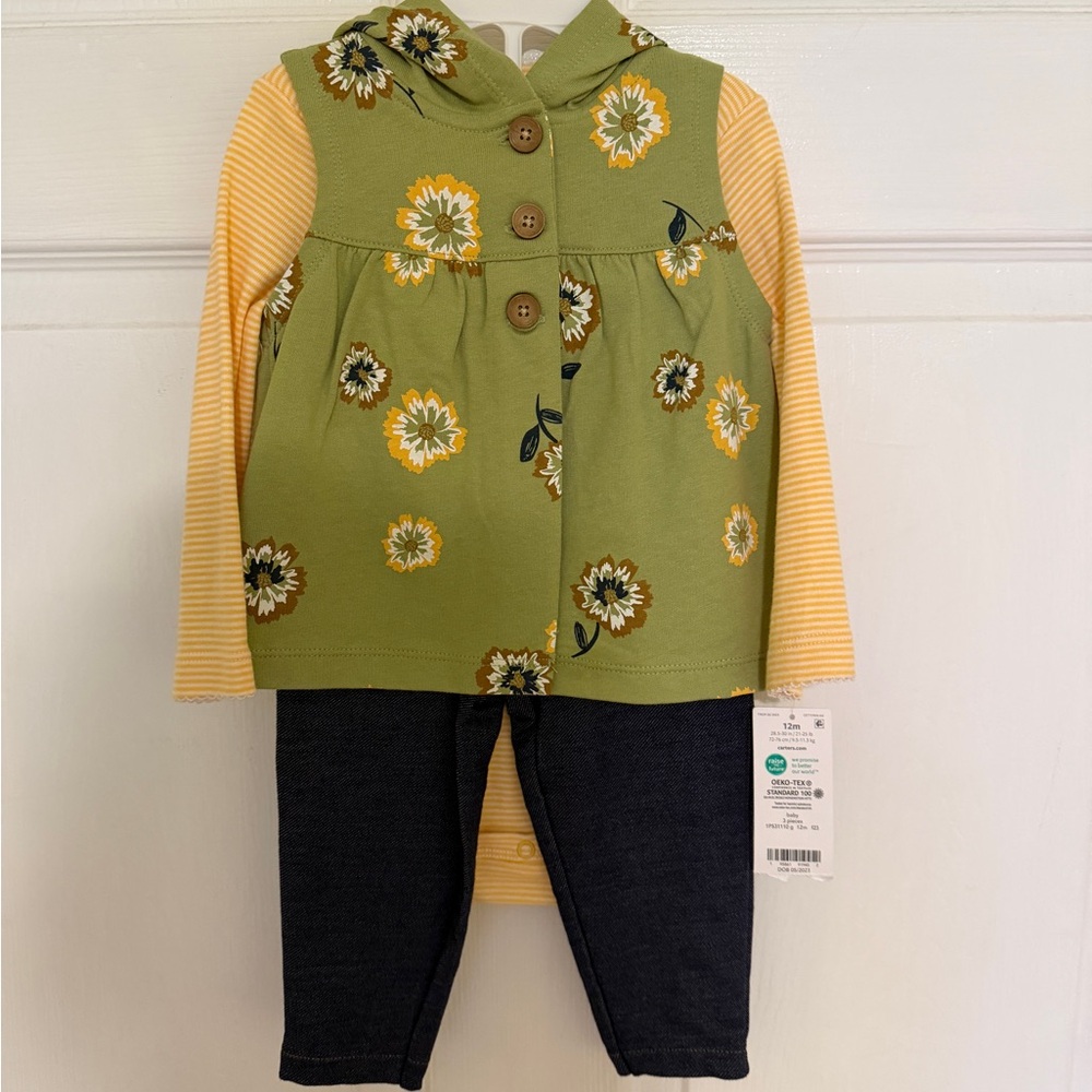 Carter's Green and Yellow Baby Set